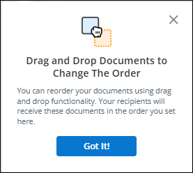 Drag and drop to change document order screenshot